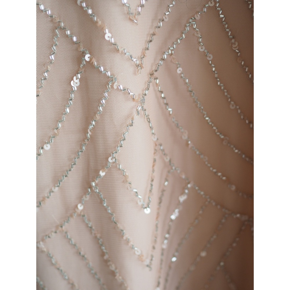 NEW Adrianna Papell Beaded Halter Blush Pink Gown Formal Dress 4 NEW Art Deco - Picture 12 of 16